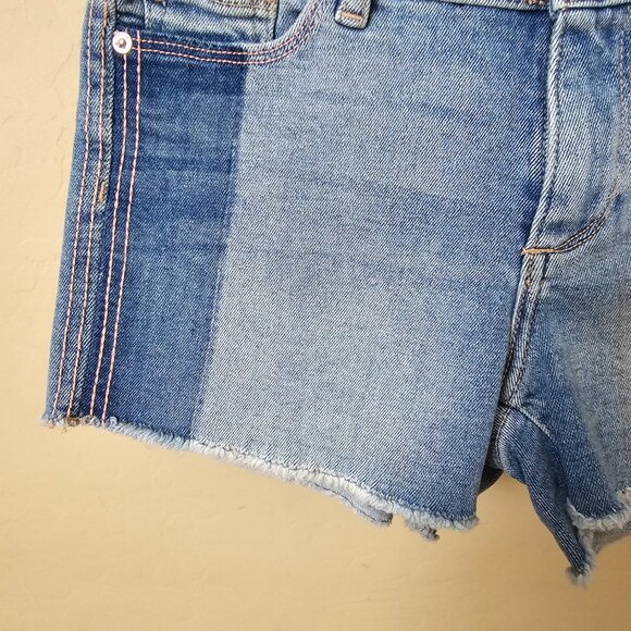 DL1961 Lucy Cutoff Two Tone Shadow Panel Denim Shorts - Picture 4 of 14